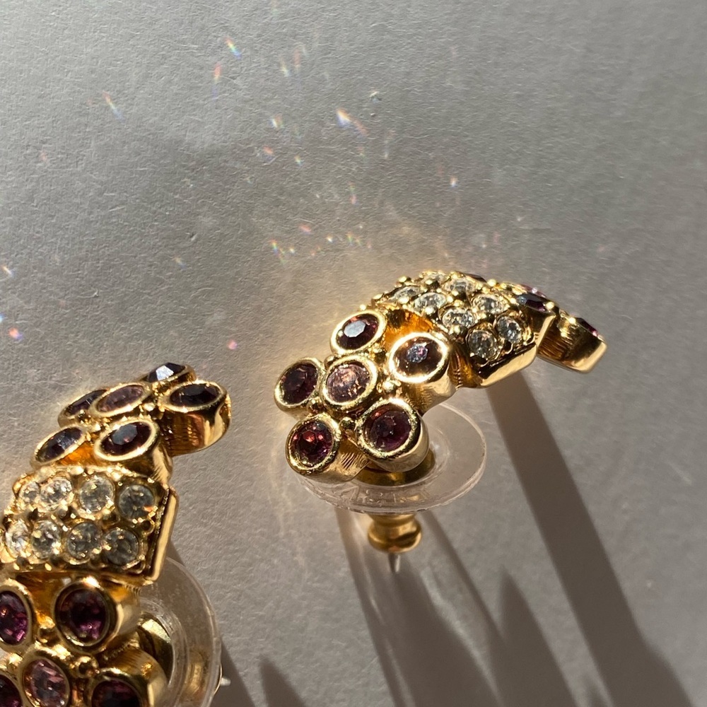 SWAROVSKI earrings gold tone for pierced ears